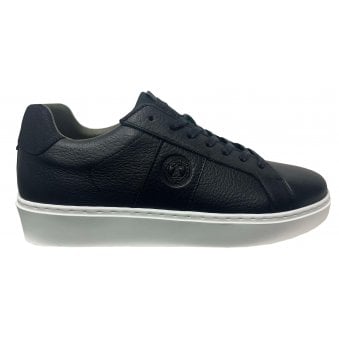 Barbour Men's Black Leather Pointing Trainers