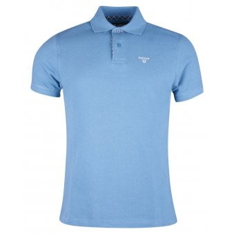 Barbour Men's Blue Tartan Pique Polo Shirt