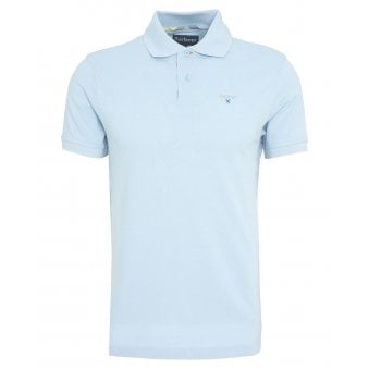 Barbour Men's Blue Tartan Pique Polo Shirt