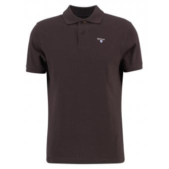 Barbour Men's Dark Oak Tartan Pique Polo Shirt
