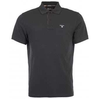 Barbour Men's Navy Tartan Pique Polo Shirt