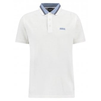 Barbour Men's White Bruce Tipped Polo Shirt