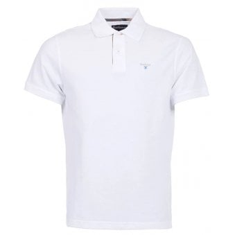 Barbour Men's White Tartan Pique Polo Shirt