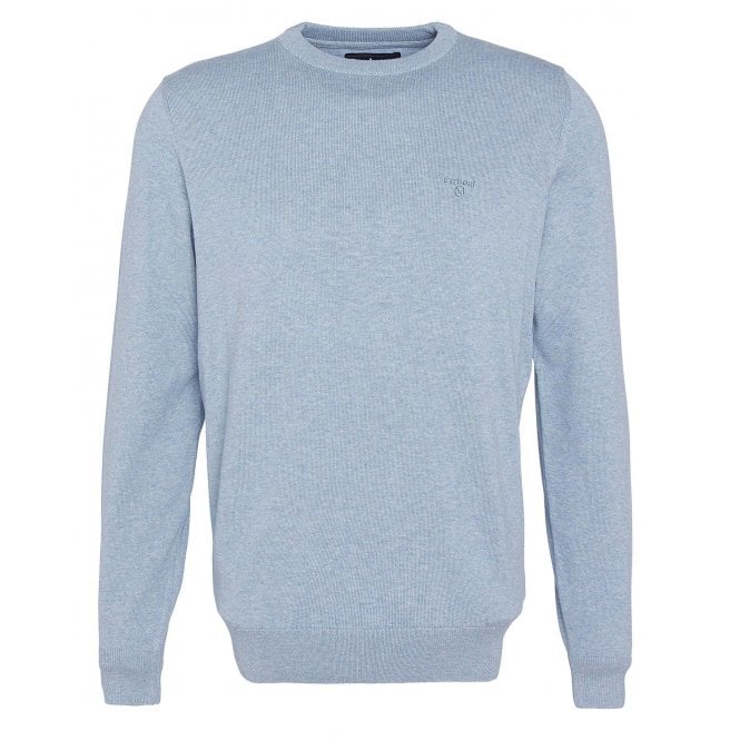 Barbour Heritage Blue Pima Cotton Crew Neck Jumper