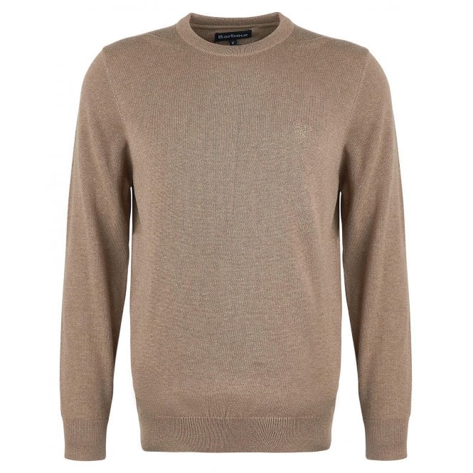 Barbour Heritage men's brown Pima Cotton Crew Neck Jumper