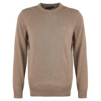 Barbour Heritage men's brown Pima Cotton Crew Neck Jumper