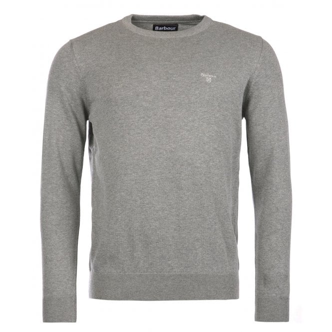 Barbour Heritage Pima Cotton Grey Crew Neck Jumper