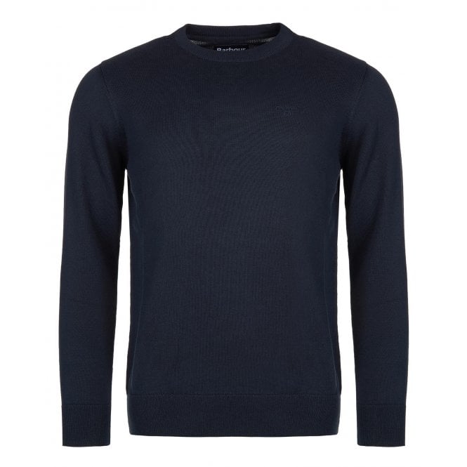 Barbour Heritage Pima Cotton Navy Crew Neck Jumper