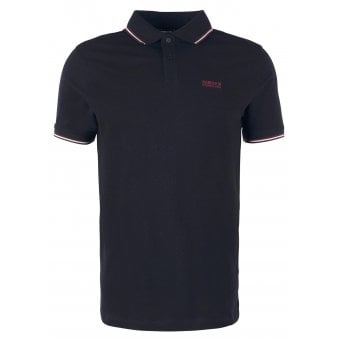 Barbour International Men's Black Event Multi Tipped Polo Shirt