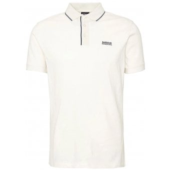 Barbour International Men's Moor Dove Grey Tipped Polo Shirt.