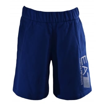 EA7 Kids Blue Cotton Shorts