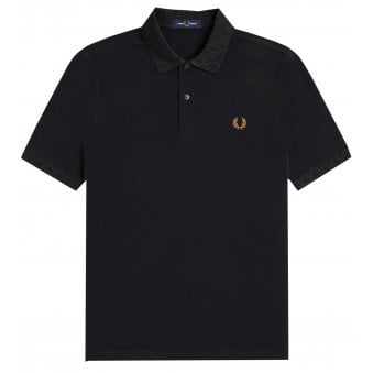 Fred Perry Men's Black Jacquard Trim Polo Shirt
