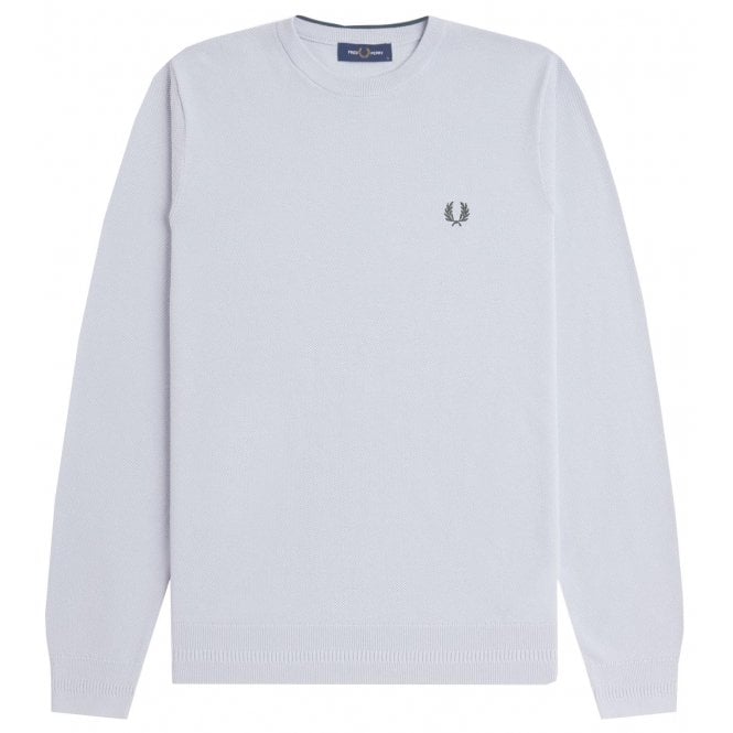 Fred Perry Men's Dusky Blue Cotton Pique Knitted Jumper