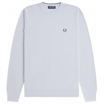 Fred Perry Men's Dusky Blue Cotton Pique Knitted Jumper