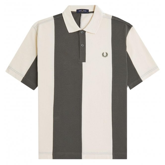 Fred Perry Men's Ecru Panelled Polo Shirt