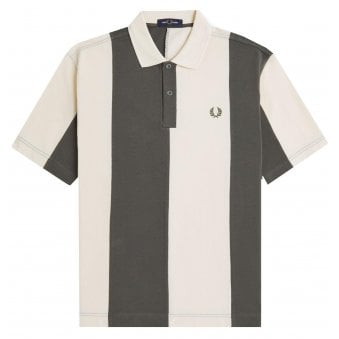 Fred Perry Men's Ecru Panelled Polo Shirt