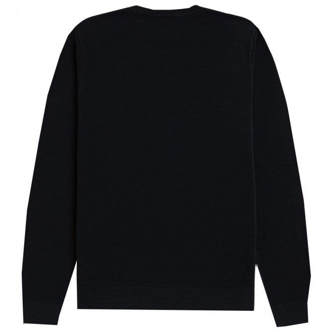 Fred Perry Men's Navy Cotton Pique Knitted Jumper
