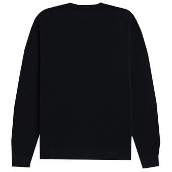 Fred Perry Men's Navy Cotton Pique Knitted Jumper