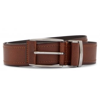 Hugo Boss Men's Medium Brown Sody Leather Belt 