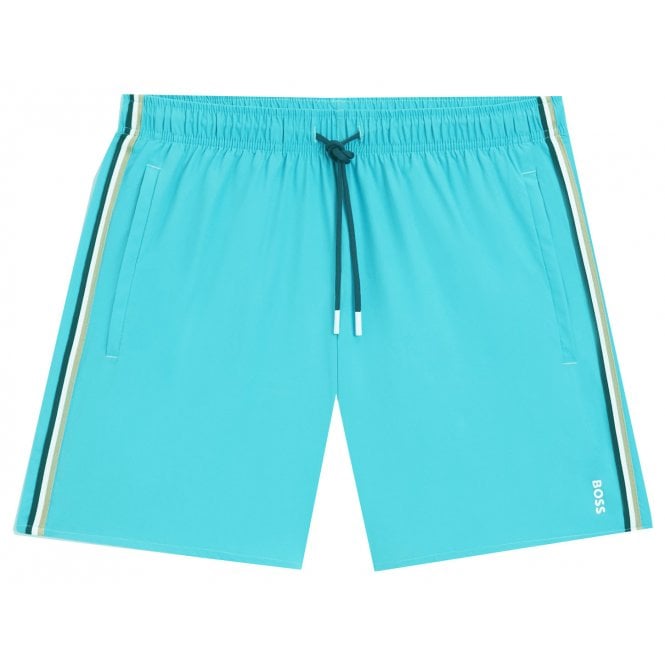 Hugo Boss Athleisure Hugo Boss Men's Aqua Blue Iconic Swim Shorts