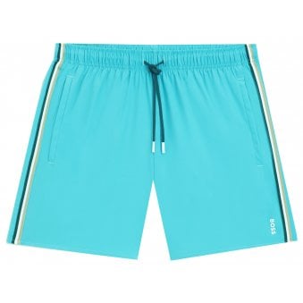 Hugo Boss Men's Aqua Blue Iconic Swim Shorts