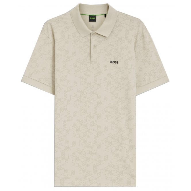 Hugo Boss Athleisure Hugo Boss Men's Beige All Over Print Polo Shirt