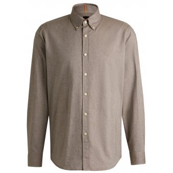 Hugo Boss Men's Beige Ricket Long Sleeved Shirt