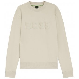 Hugo Boss Men's Beige Salbo Crew Neck Sweatshirt