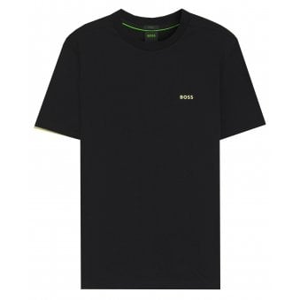 Hugo Boss Men's Black Regular Fit T-shirt.