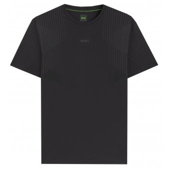 Hugo Boss Men's Black Slim Fit Active T-shirt with reflective details
