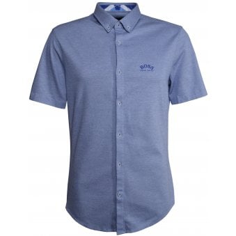 Hugo Boss Men's Blue BIADIA R Short Sleeved Shirt