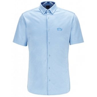 Hugo Boss Men's Bright Blue BIADIA R Short Sleeved Shirt