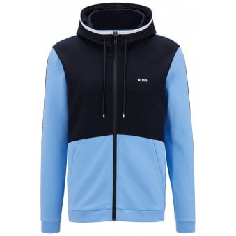 Hugo Boss Men's Bright Blue Saggy Zip Up Hoodie