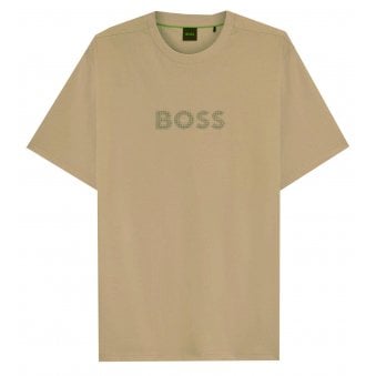 Hugo Boss Men's Dark Beige Terrace Logo T-shirt