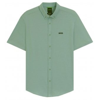 Hugo Boss Men's Green Motion Short Sleeved Shirt