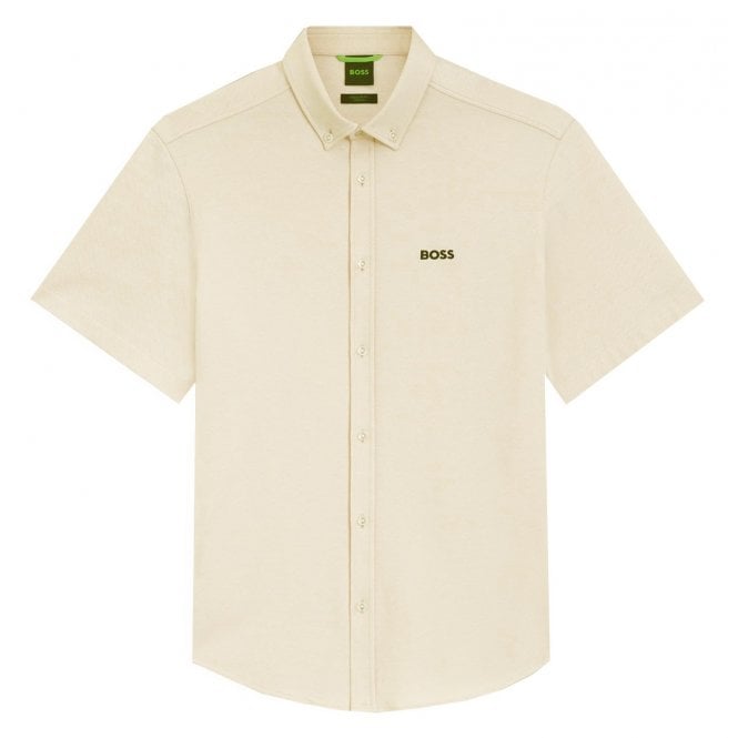 Hugo Boss Athleisure Hugo Boss Men's Light Beige Short Sleeved Motion Shirt