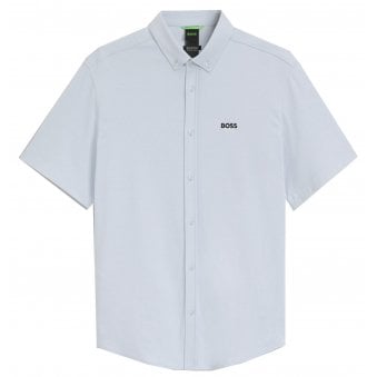 Hugo Boss Men's Light Blue Short Sleeved Motion Shirt