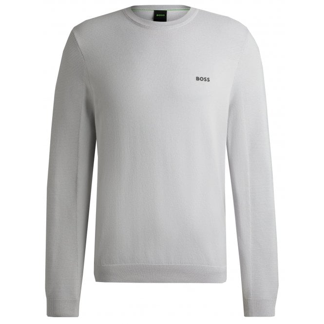 Hugo Boss Athleisure Hugo Boss Men's Light Grey Momentum Knitted Jumper