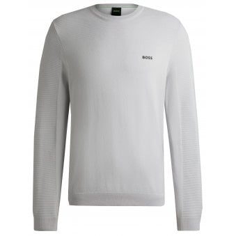 Hugo Boss Men's Light Grey Momentum Knitted Jumper