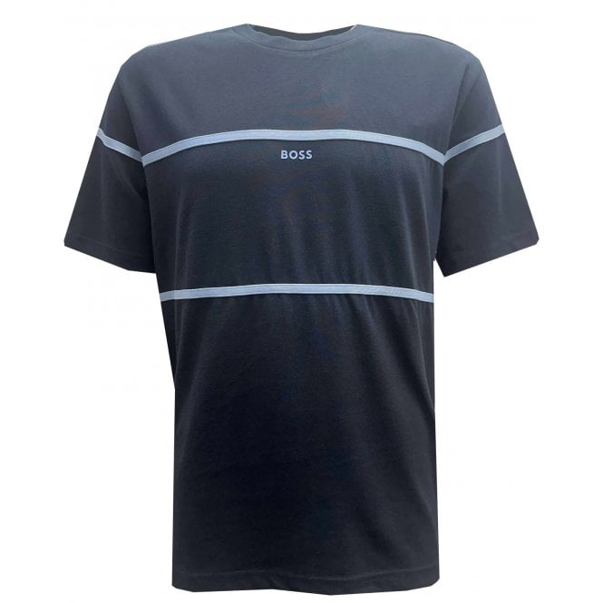 Hugo Boss Athleisure Hugo Boss Men's Navy Relaxed Fit Tercy Tape T-shirt