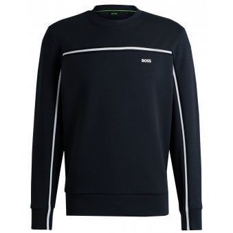 Hugo Boss Men's Navy Salbo Sweatshirt with Taping