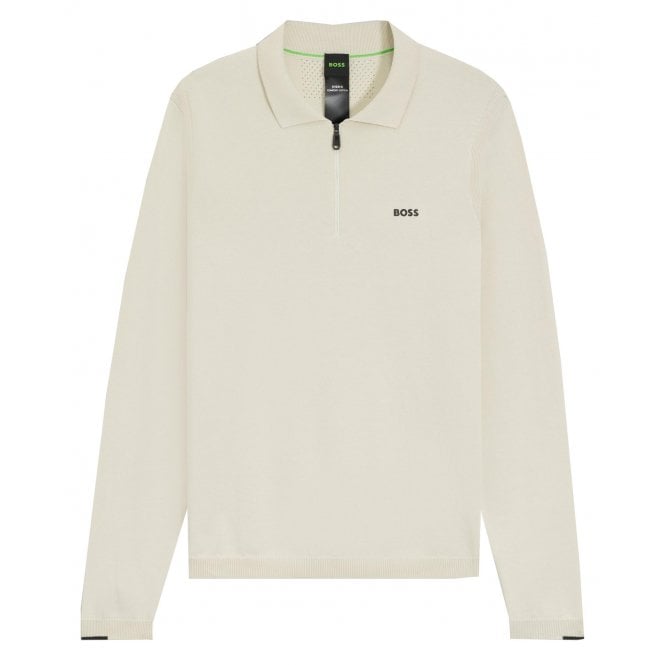 Hugo Boss Athleisure Hugo Boss Men's Off White Knit With Collar