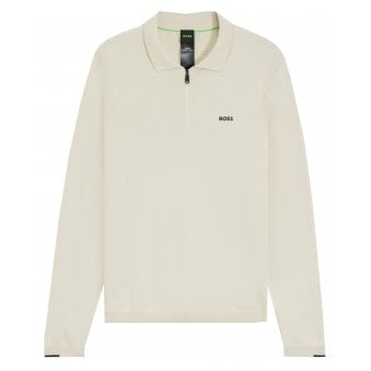 Hugo Boss Men's Off White Knit With Collar