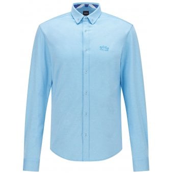 Hugo Boss Men's Open Blue BIADO R Long Sleeved Shirt