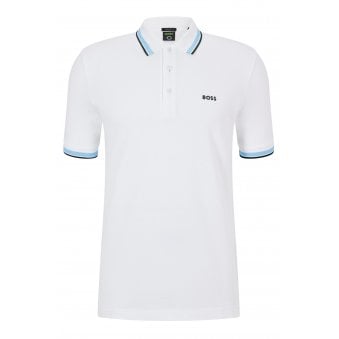 Hugo Boss Men's White Paddy Polo Shirt.