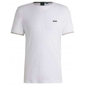 Hugo Boss Men's White Regular Fit Taul T-shirt.