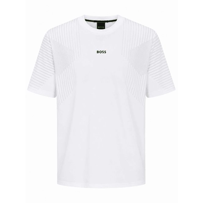 Hugo Boss Athleisure Hugo Boss Men's White Slim Fit Active T-shirt with reflective details
