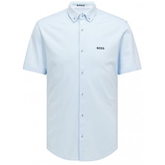 Hugo Boss Pastel Blue BIADIA_R Short Sleeved Shirt.