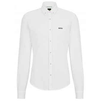 Hugo Boss White Biado R Long Sleeved Shirt.