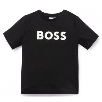 Hugo Boss Boy's Black Bold Logo T-shirt.